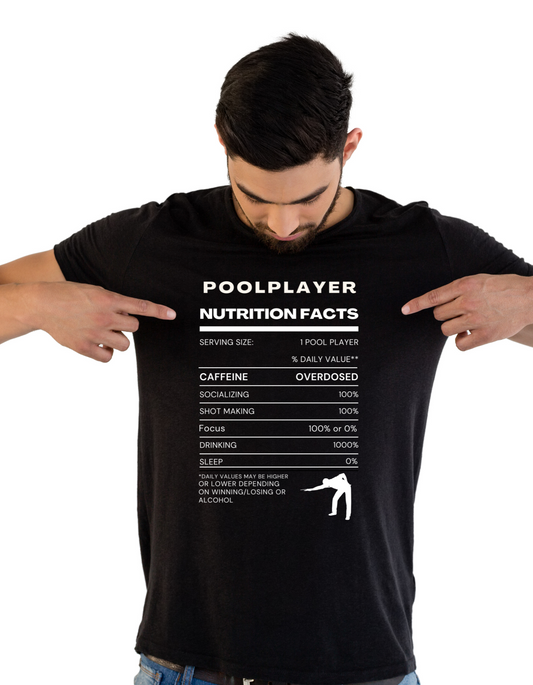 POOL PLAYER NUTRITION FACTS-Black