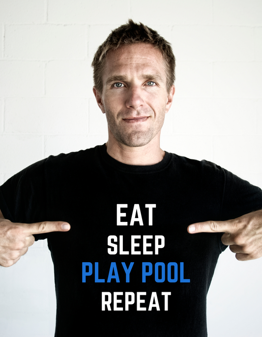 EAT, SLEEP, PLAY POOL, REPEAT-Black